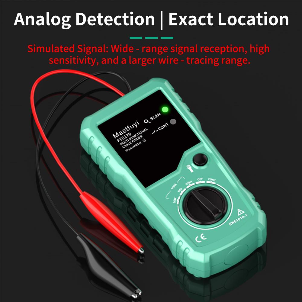 MASTFUYI Профессиональный детектор подземных кабелей Сетевой кабель Телефонный кабель Локатор скрытой проводки Глубина 2 м Дальность 3000 м