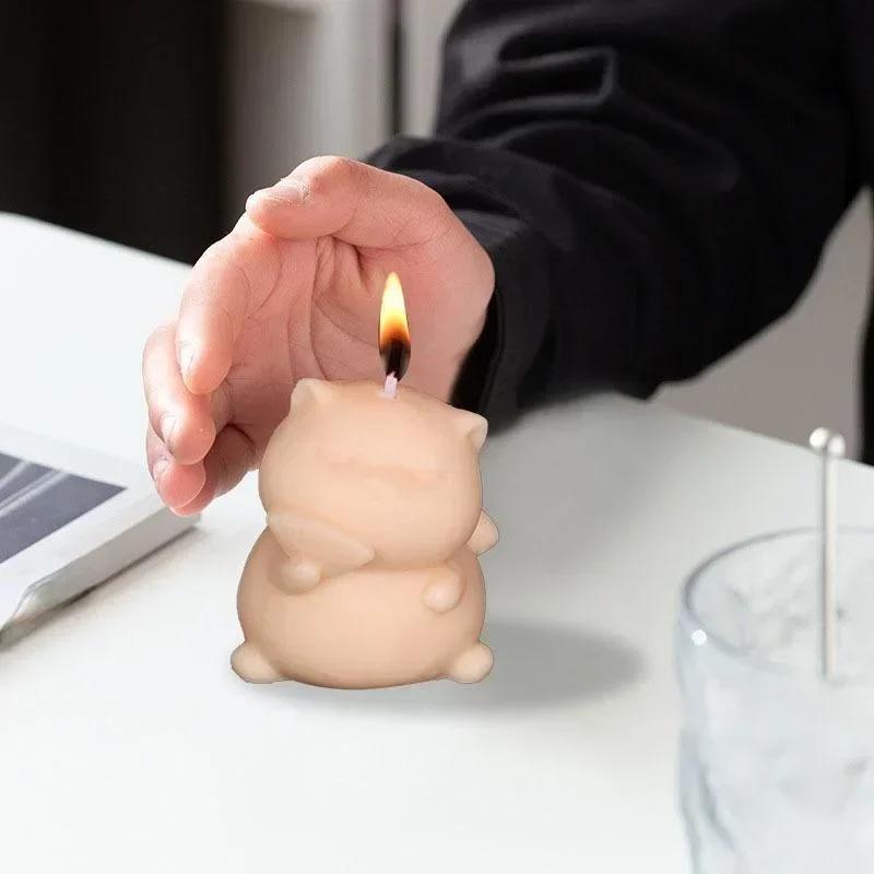 3D Форма из силикона "Счастливый кот" Милое животное Креативный DIY Шоколадные конфеты 3D формы Кухня Выпечка Инструмент для украшения торта Форма для свечей и мыла