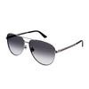 Side Stripe Trim Frame Ruthenium Red Frame Blue Lenses Metal Aviator Sunglasses Men's