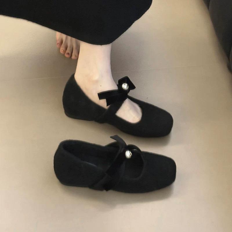 Inner height-increasing pink plush shoes autumn and winter fashion small fragrant style Mary Jane thick heel shoes