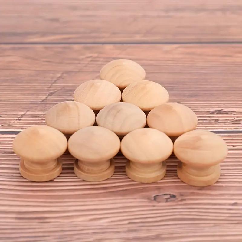 10pcs Door Handle Round Shape Natural Wooden Cabinet Knob Drawer Wardrobe Door Pull Handle Furniture Hardware