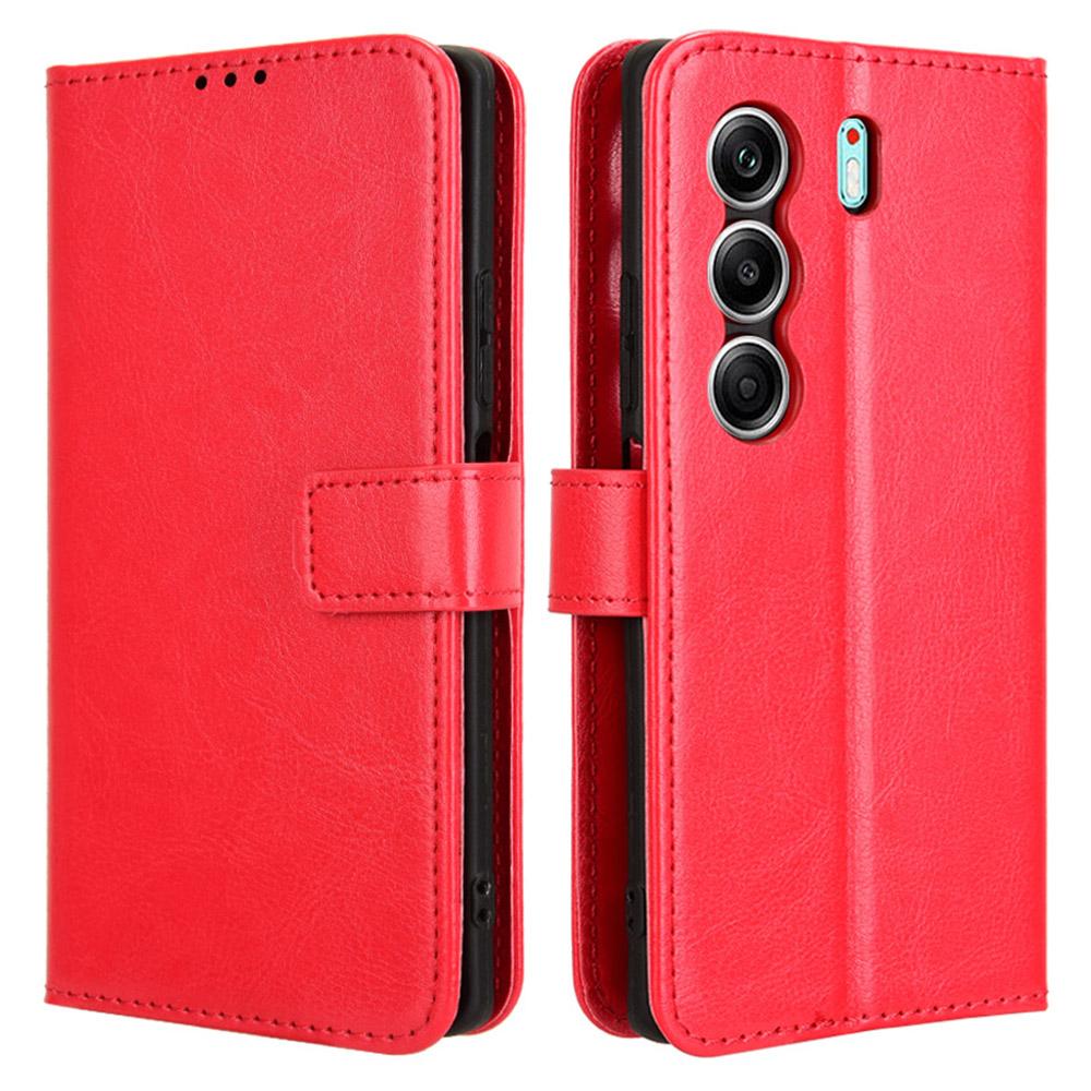 Для TECNO Camon 40 4G CM5 Чехол Текстура Crazy Horse Искусственная кожа Чехол-кошелек для телефона