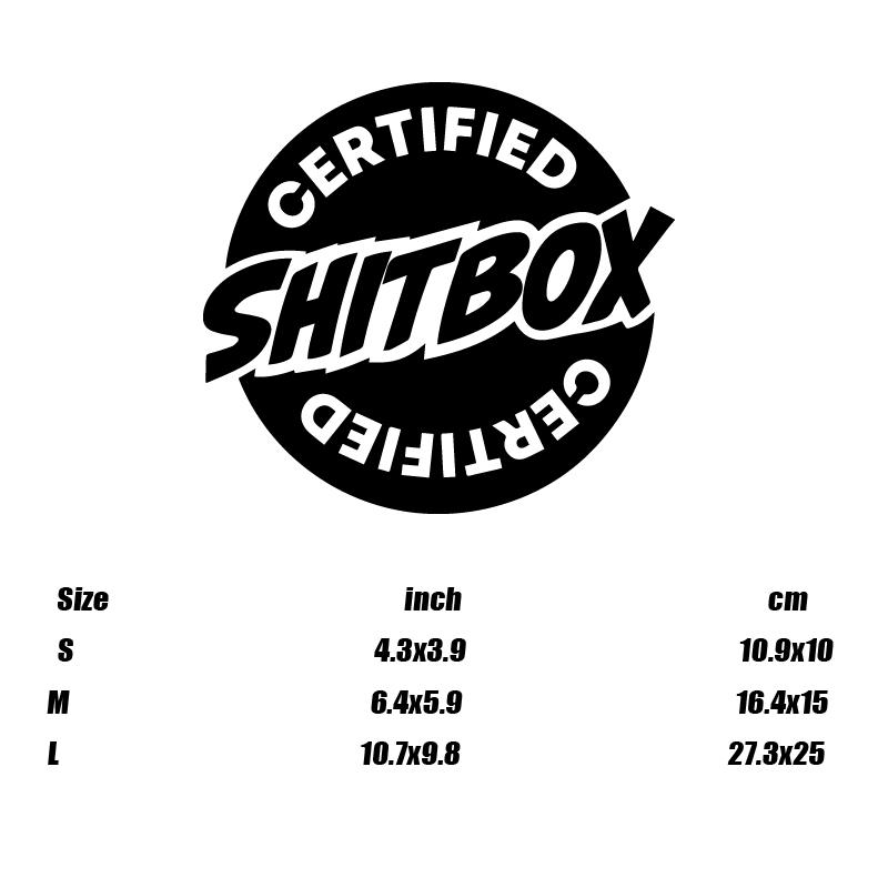 “SHITBOX CERTIFIED”stickers,Durable & Weather-Resistant Vehicle Accessory,Perfect for Adding a Touch of Humor to Your Car!