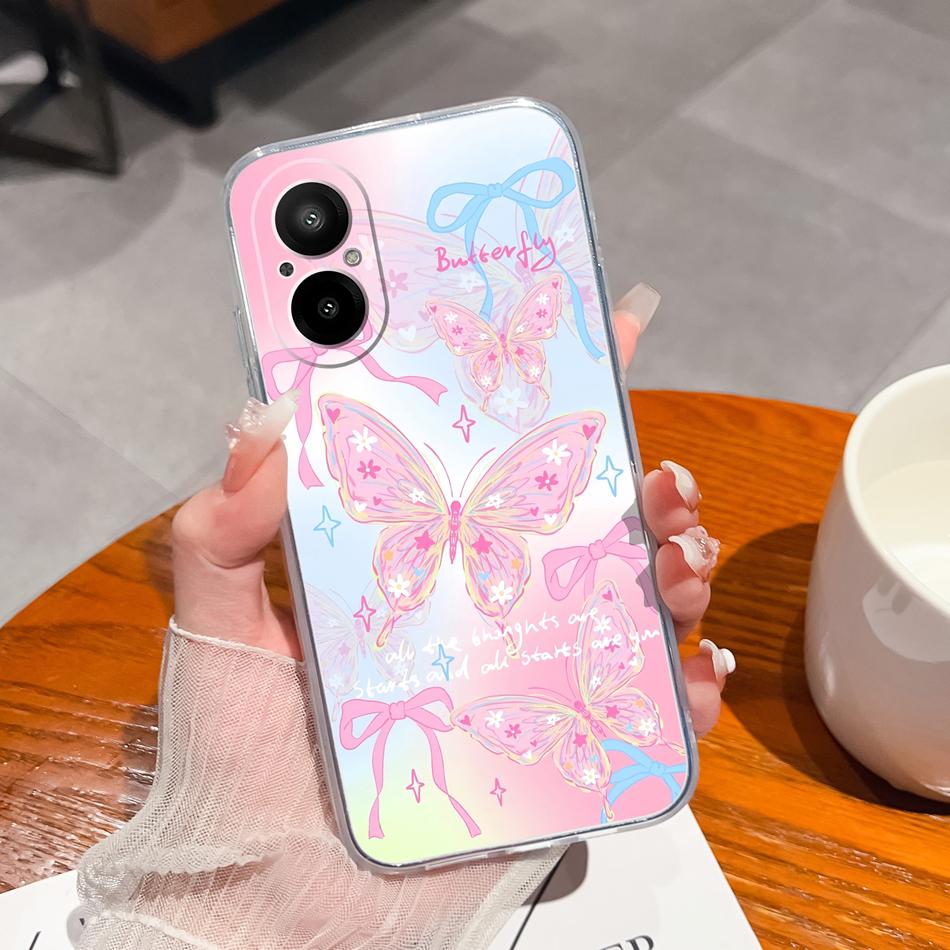 For Realme C67 4G Phone Case Painted Flowers Soft Clear TPU Silicone Funda For Realme C 67 RMX3890 Back Cover Protective Bumper