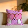 Cute Illustration Art Cushion Cover Cozy Velvet Throw PillowSoft Warm Cushion For Sofa  Bed