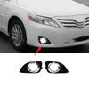 2pcs New Front Fog Light Covers Frame For-Camry 2010-2011 Driver And Passenger Side #52040-06050 Black ABS Car Light Accessories