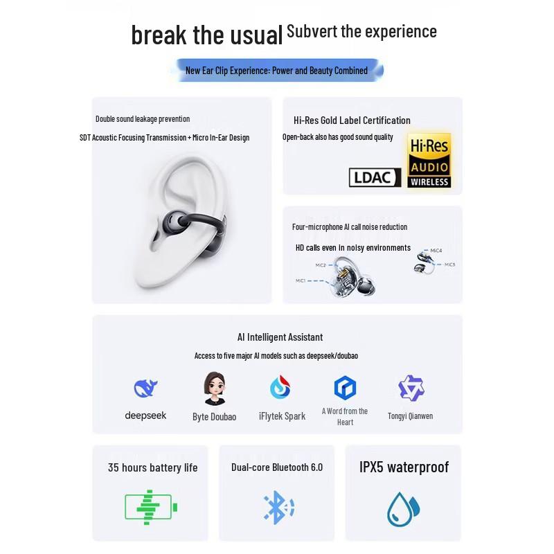 Bluetooth-наушники 1MORE S22 с зажимом на ухо