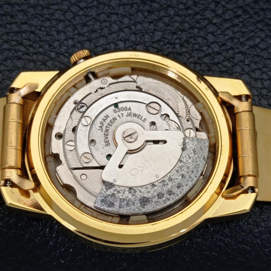 ВОССТАНОВЛЕННЫЕ SEIKO 5 AUTOMATIC 6309A ЯПОНИЯ АРАБСКИЙ ЗОЛОТОЙ ЦИФЕРБЛАТ a426419-2