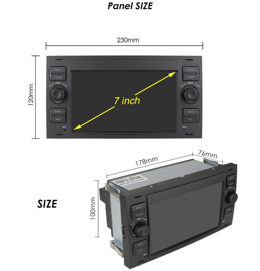 Car Radio Hizpo 2din 7''Android AutoRadio GPS for Ford Mondeo S-max Focus C-MAX Galaxy Fiesta Transit Fusion Connect Kuga Multimedia Navi Carplay Auto
