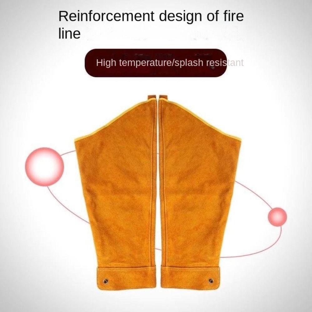 Non-stick Liner Leather Welding Work Sleeves Arm Protection Heat Flame Resistant Welding Arm Sleeve Wear-resistant Thickened