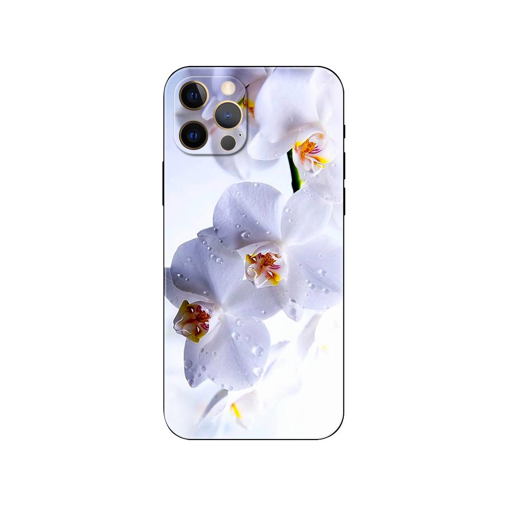 Чехол для телефона Orchid Flowers Colorful для iPhone 5 5s 2020se 6 6s 7 8 plus x 10 XR XS 11 12 13 mini pro MAX черная задняя крышка из ТПУ