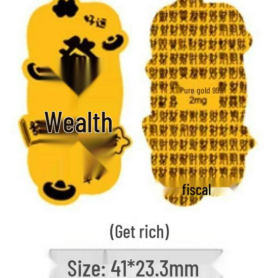 Lucky Cat Gold 999 Phone Sticker: Peace & Happiness - 2mg Fine Gold, Trending Gift for Livestreams.