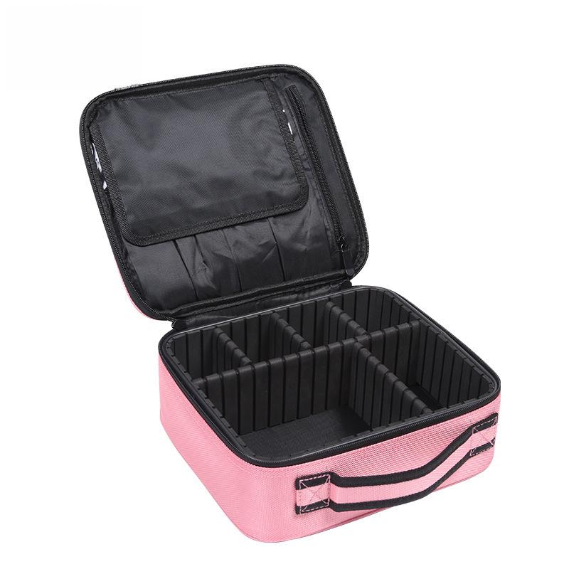 Professional Portable Waterproof Cosmetic Bag with Multi-functional Storage and Partition for Makeup and Eyelash Tools