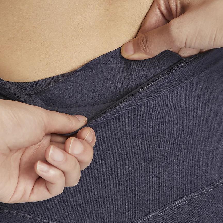 Nike Женские облегающие спортивные брюки Zenvy Air Series с принтом логотипа и высокой талией, с железной оправой, черные DQ6014-015