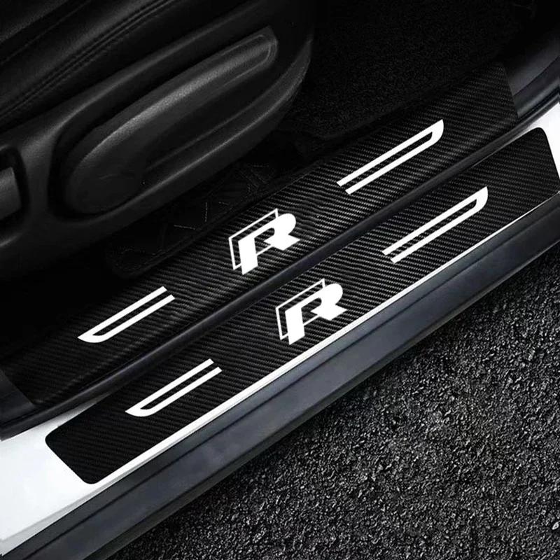 2026 Hot For VOLKSWAGEN VW Car Door Sill Protector Plate Trunk Threshold Stickers for Volkswagen R LINE RLine Polo Caddy Golf Je