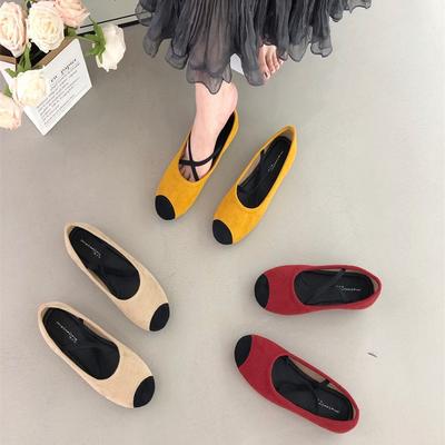 Внутренние увеличивающие рост замшевые французские маленькие красные свадебные туфли туфли-лодочки женская обувь 2025 новая весна и лето балетные вечерние туфли