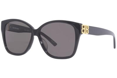 Женские солнцезащитные очки Balenciaga Asian BB0135SA Серые, Посадка, 001, Черный/Золотой,