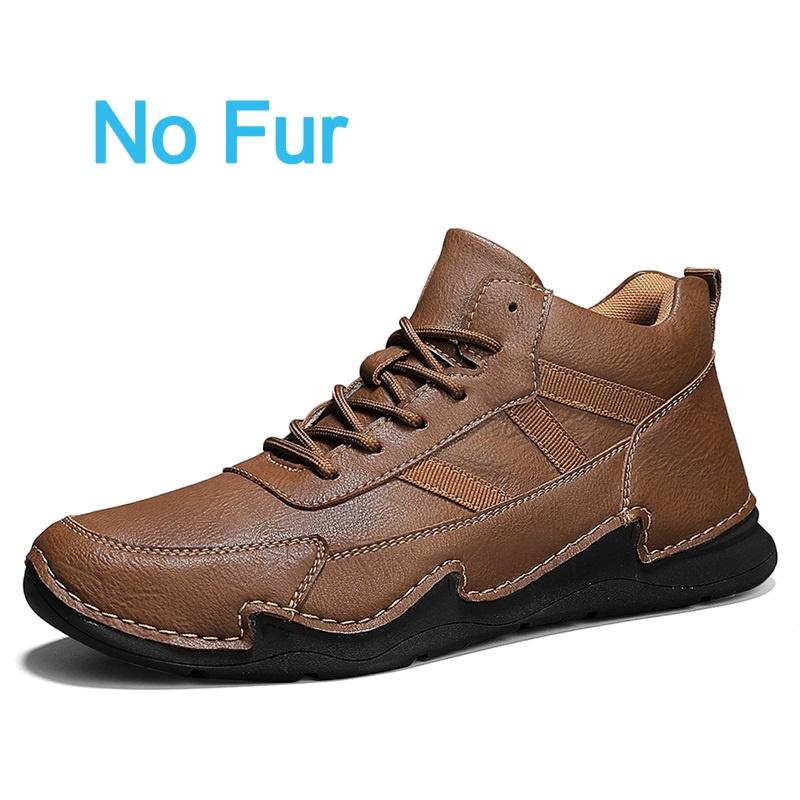 Fashion High Quality Men Casual Leather High Top Ankle Boots Designer Soft Bottom Casual Flats Equestr Botas Short Plush Walking Shoes