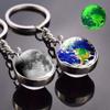 Glowing Birthday Gift Nebula Glass Ball Galaxy Moon Luminous Solar System Keychain Planet Keyring
