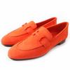 HERMES loafers moccasins paris Constance Orange Chevre Veroa Women 37 Used
