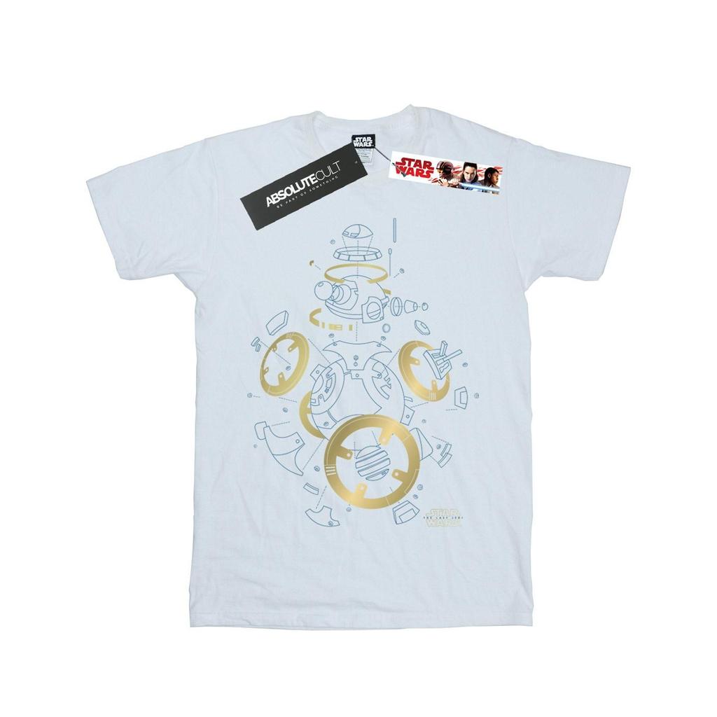 Star Wars Womens/Ladies The Last Jedi BB-8 Deconstructed Cotton Boyfriend T-Shirt