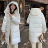 Зима 2024 года, новая мода, свободная съемная шапка, хлопковая одежда, женское среднее и длинное утолщенное теплое хлопковое пальто
