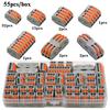 55Pcs 7Style Multi-Type Wire Connector Boxed Universal Compact Terminal Block Wire Connector