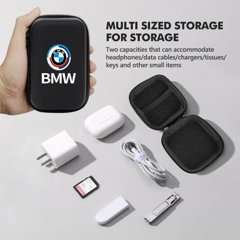 Car Organizer EVA Earphone Cable Case Bluetooth Storage Bag For BMW 1 3 4 5 6 7 Series M X1 X3 Performance Alpina G20 F20 DP8