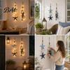 Maritime Inspired Home Accessories Lighted Wooden Fish Starfish Wall Decor, Beachy Decor with Warm LEDs, Rustic Wood Hanging Ornaments Coastal