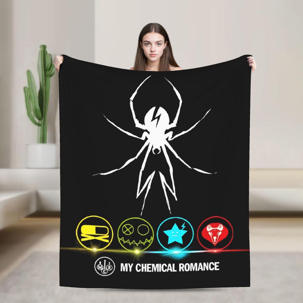 Фланелевое одеяло My Chemical Romance Теплое Мягкое Плед для Декора Дома Кемпинга Графический Покрывало Чехол на Диван-кровать