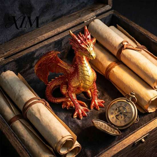 Mythical Beast Collectible Dragon Resin Statue, Sitting Wyvern Sculpture, 3D Medieval Figurine, Fantasy Desktop Display Piece for Shelves Ornament