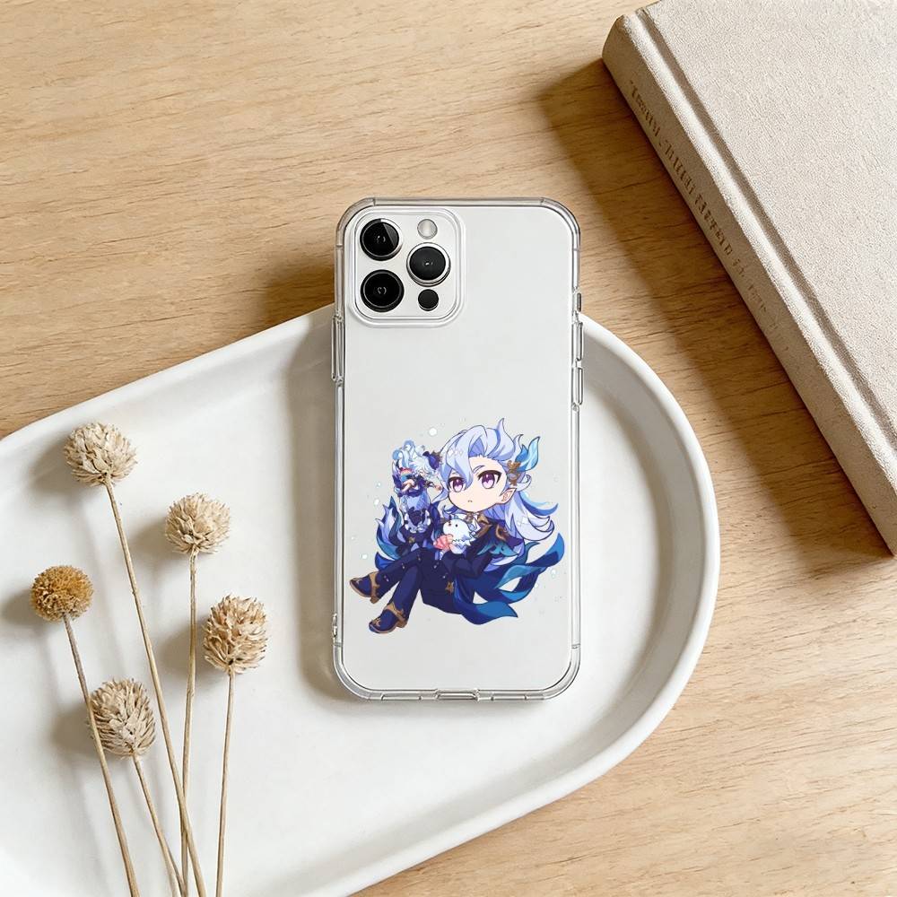 Чехол для телефона Neuvillette Genshin Impact Для iPhone 17 16 15 14 13 12 11 Mini Pro Max Plus Прозрачный чехол