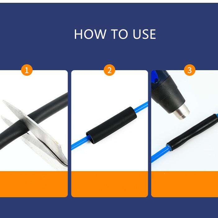 Термоусадочная трубка 3,2 мм с клеем, трубка с двойными стенками, рукав с клейкой подкладкой, нагревательный кабель 6k, 12K, водонепроницаемый рукав
