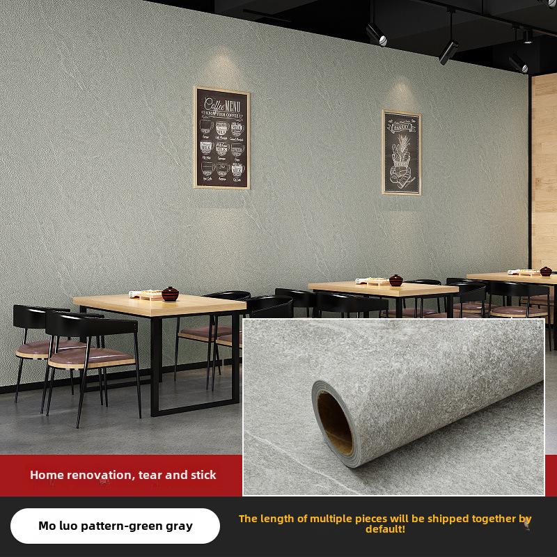 Industrial-Style Gray Micro Cement Self-Adhesive Waterproof Wallpaper for Bedroom or Clothing Store