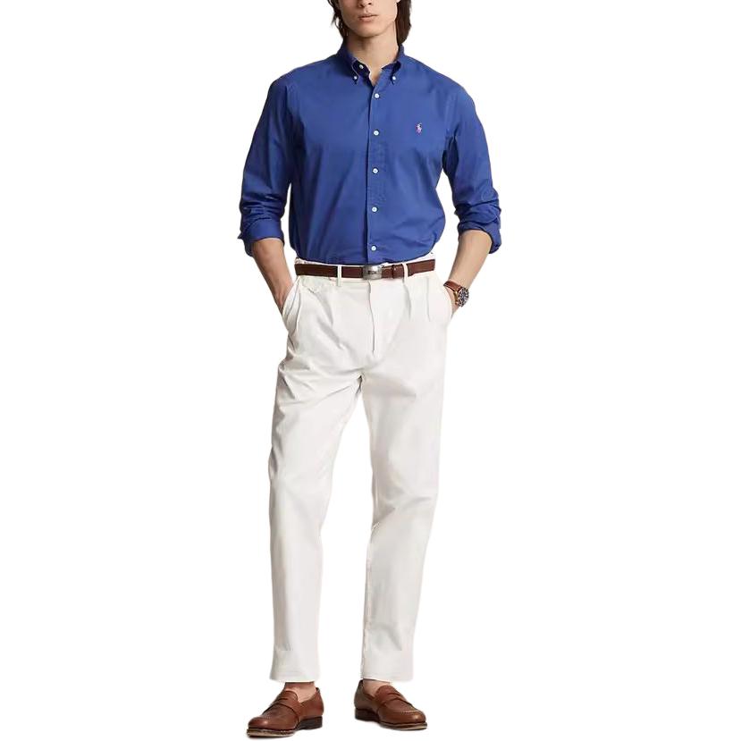 Polo Ralph Lauren Рубашка мужская SS24 Синяя MNPOWOV16823459-400