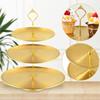 2/3Tier Stainless Steel Cake Stand Holder Fruit Tray Restaurant Detachable Dessert Rack Gold Silver Fruit Plate Snack Candy Tray