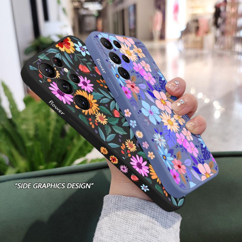 Яркий Цветочный Чехол для Телефона Samsung Galaxy S25 S24 S23 S22 S21 S20 Ultra Plus FE Note 20 ultra 10 9 Plus Чехол