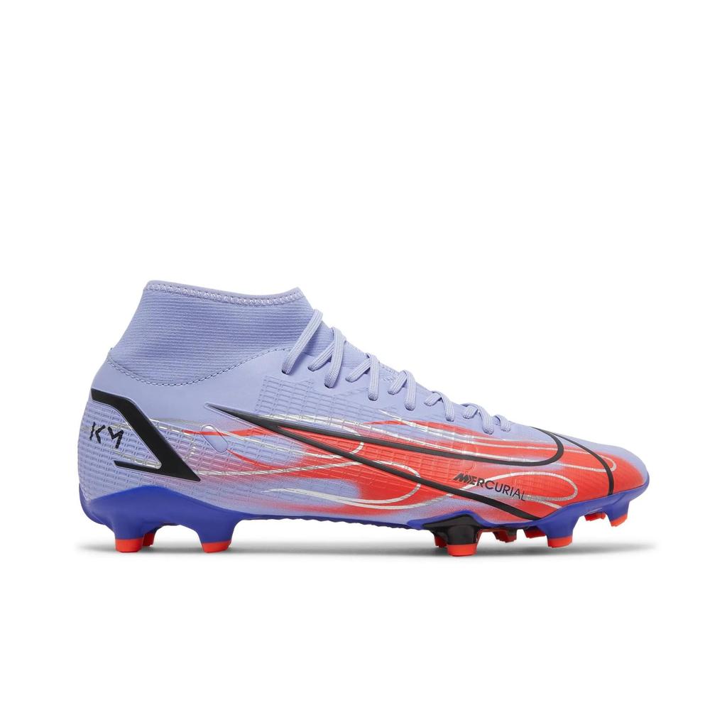 Nike Mercurial Superfly 8 Academy MG 'Flames' (Unisex) Light Thistle / Indigo Burst / Bright Crimson / Metallic Silver
