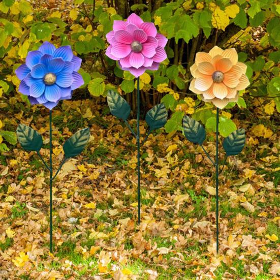 Металлический колышек для цветов, декоративный садовый колышек, уличный колышек для втыкания в землю, колышек для цветов для декора газона, патио, дорожки, двора