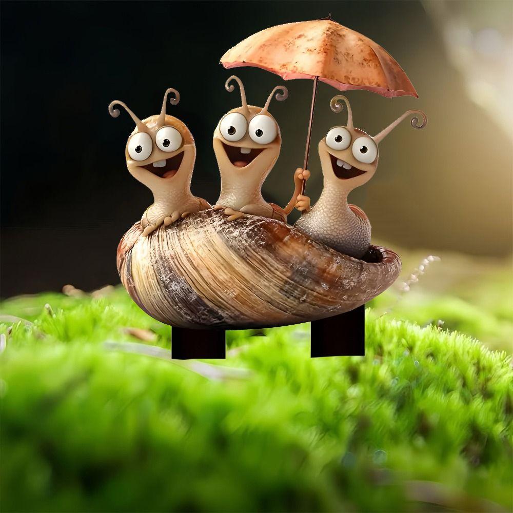 Милая фигурка слона, креативная статуэтка улитки, скульптуры, садовые напольные колышки, бонсай