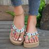2024 летние женские тапочки на танкетке, женская обувь на толстой подошве, уличные пляжные тапочки, модные шлепанцы, сандалии в богемном стиле