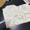 Весна и Осень новый шелковый ледяной комплект пижамы женский с лацканами, цветочный, с длинным рукавом, брючный, сладкий, национальный стиль, с принтом, повседневная одежда для дома