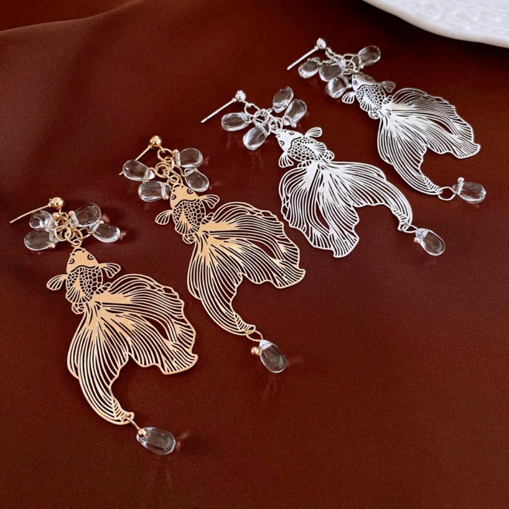 Accessories Goldfish Earrings Ear Jewelry Metal Dangle Earrings Creative Goldfish Eardrop Women