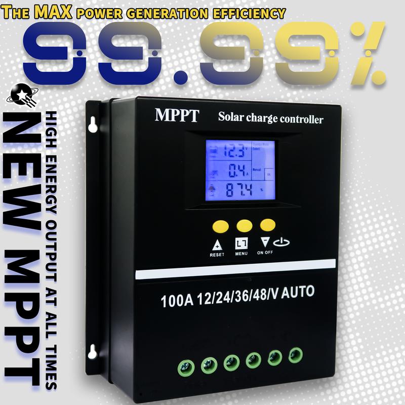 POWLSOJX MPPT 100A 80A 60A Солнечный контроллер заряда 12В 24В 36В 48В Регулятор для солнечных панелей и свинцово-кислотных/литиевых аккумуляторов Двойной USB