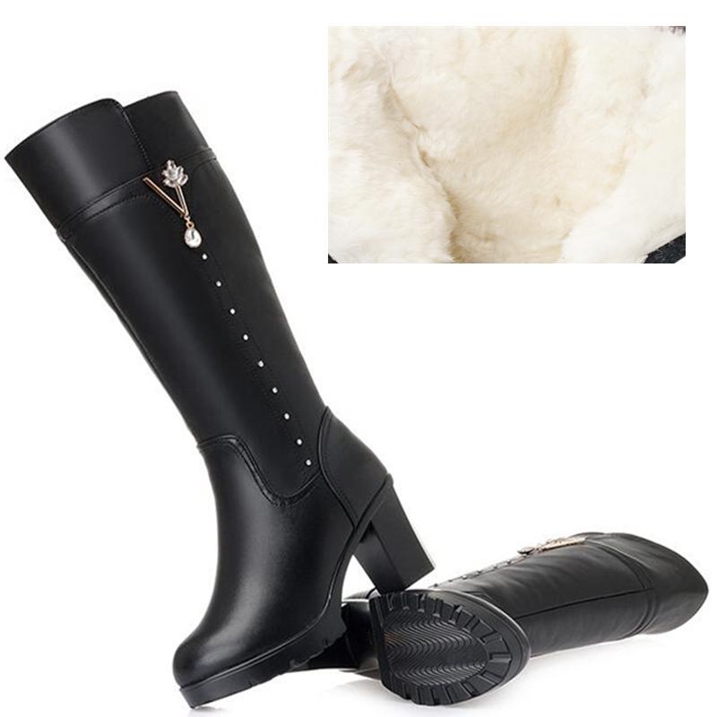 Faux leather women boots