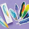 30pcs Color Feather Bookmark Original Nature Flyer Paper Book Mark Reading Books Stationery Office School Supplies
