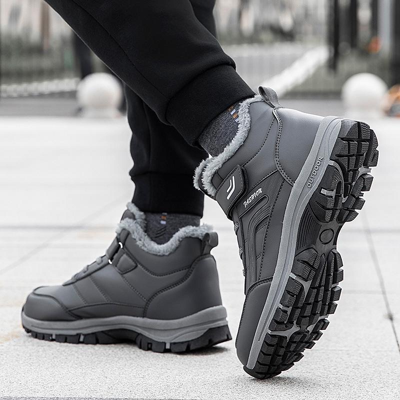 35-45 Зимние высокие хлопковые ботинки для пожилых людей Водонепроницаемые и теплые кожаные туфли для родителей Кроссовки для походов Кроссовки для походов