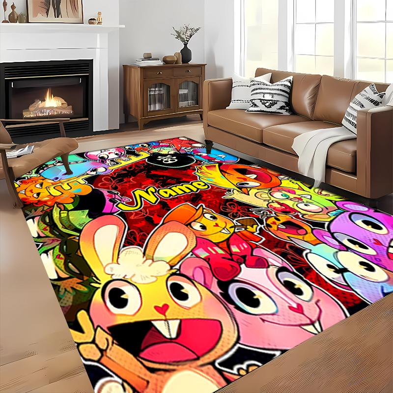 Custom personalization Happy Tree Friends Area Rug - Perfect For Kitchen, Bathroom,Laundry Room Decor Large Size Available,Gift All Seasons