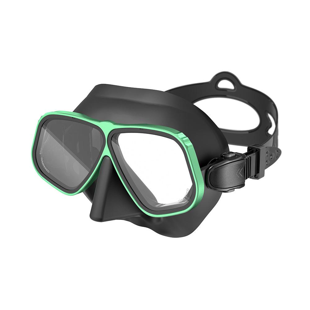 Hot Selling Double Lens Anti-Fog Free Diving Mask Tempered Glass Myopia Lenses Aluminum Alloy Frame Liquid Silicone Spearfishing