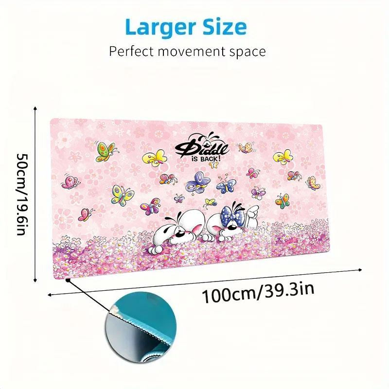 Diddl Large Size Mouse Pad Large Gaming Table Cushion Non-slip Laptop Tablet Big Mousepad XXL Mat Mini PC Playmat With Lock edge